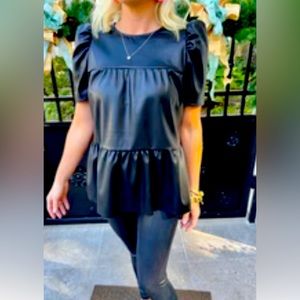 THML faux leather top!